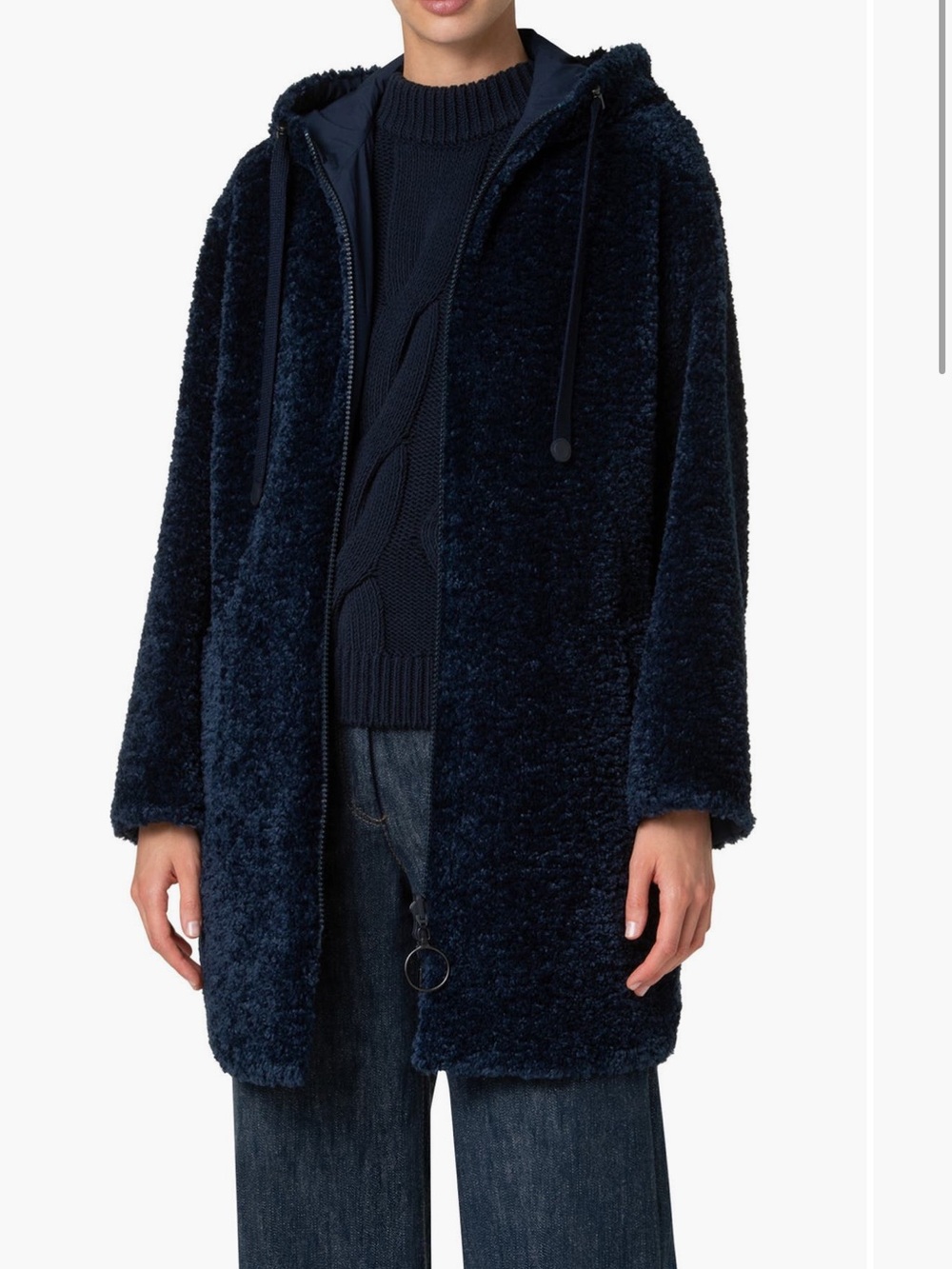 Akris punto Faux Shearling & Nylon Reversible Coat